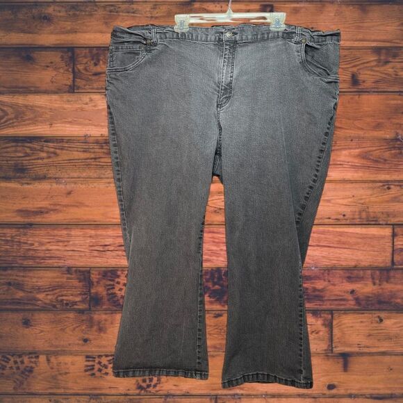 5 for $25🔥Woman Within Black Acid Washed Jeans Size 34WP - Picture 1 of 5